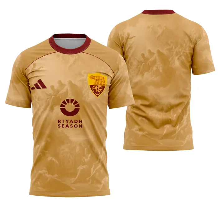 Camiseta unissex preta com logo no peito e estampa grande nas costas, tema Interclasse Conceito As Roma, estilo moderno e casual ideal para eventos escolares ou grupos.