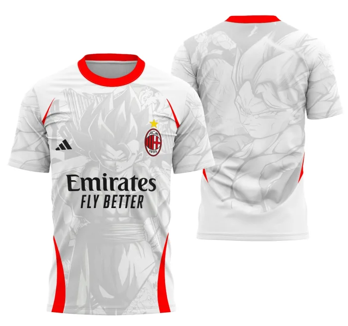 Arte Camisa Interclasse Conceito De Dragon Ball Z Do Ac Milan