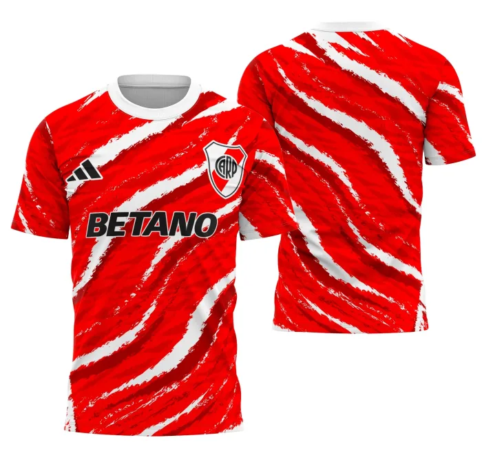 Camiseta unissex preta com logo no peito e estampa grande nas costas, tema Interclasse Conceito do Rio da Prata, estilo moderno e visual impactante.