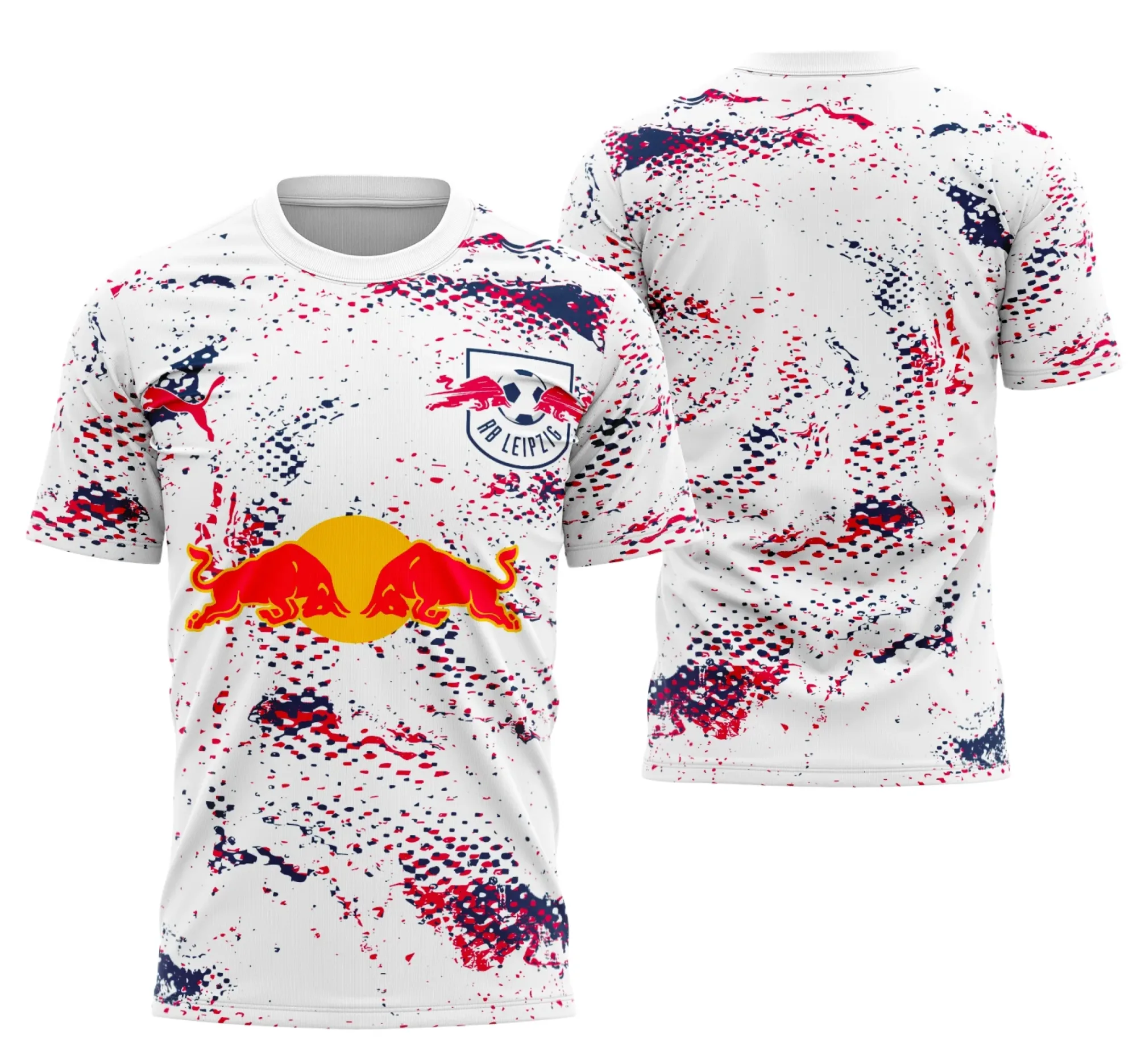 Camiseta unissex preta com logo no peito e estampa grande nas costas tema Interclasse Conceito Rb Leipzig, perfeita para torcedores que buscam estilo e identidade no visual.