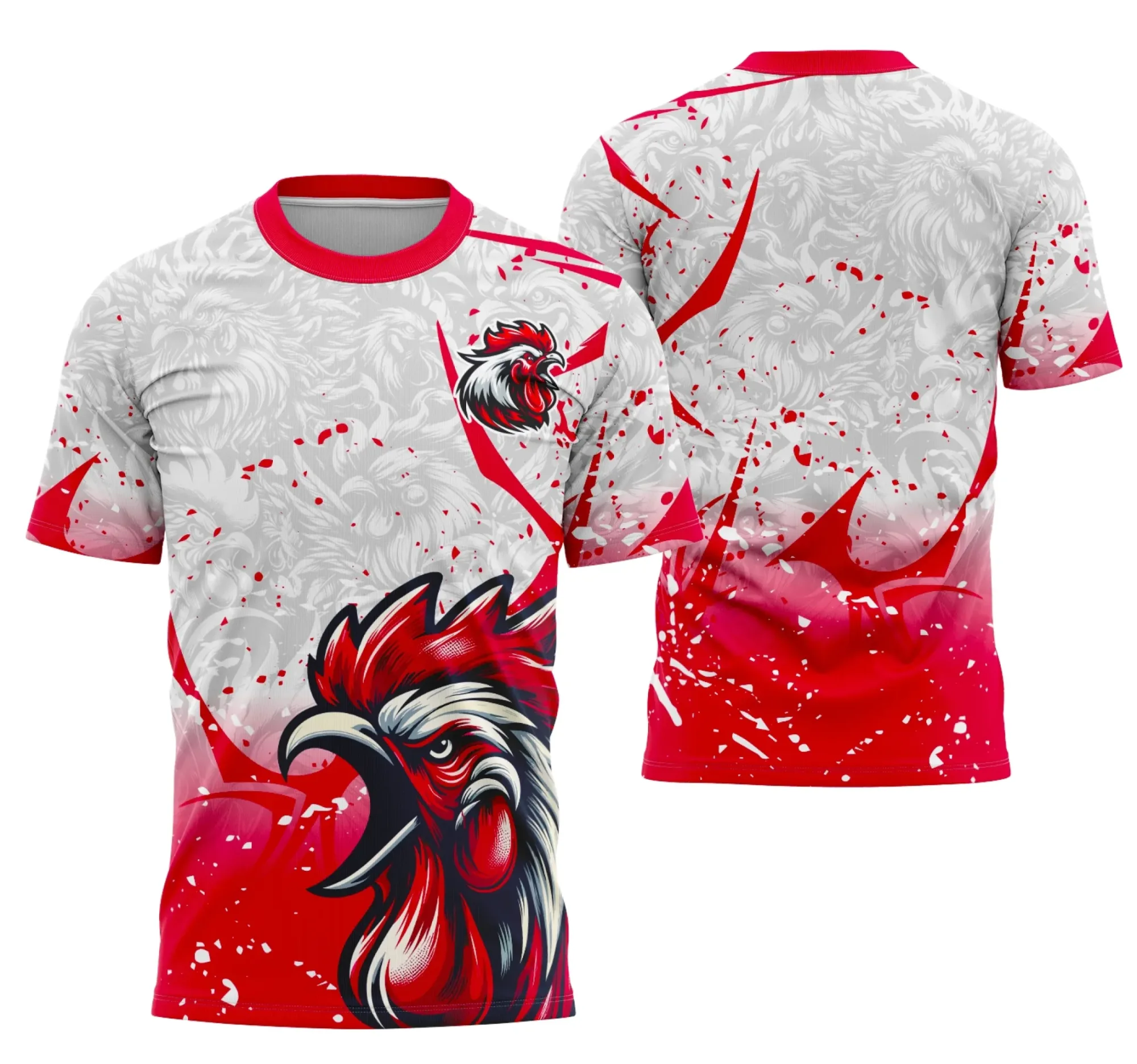 Camiseta unissex preta com logo no peito e estampa grande nas costas da equipe Galo para Interclasse, ideal para torcer com estilo e conforto nas competições escolares.