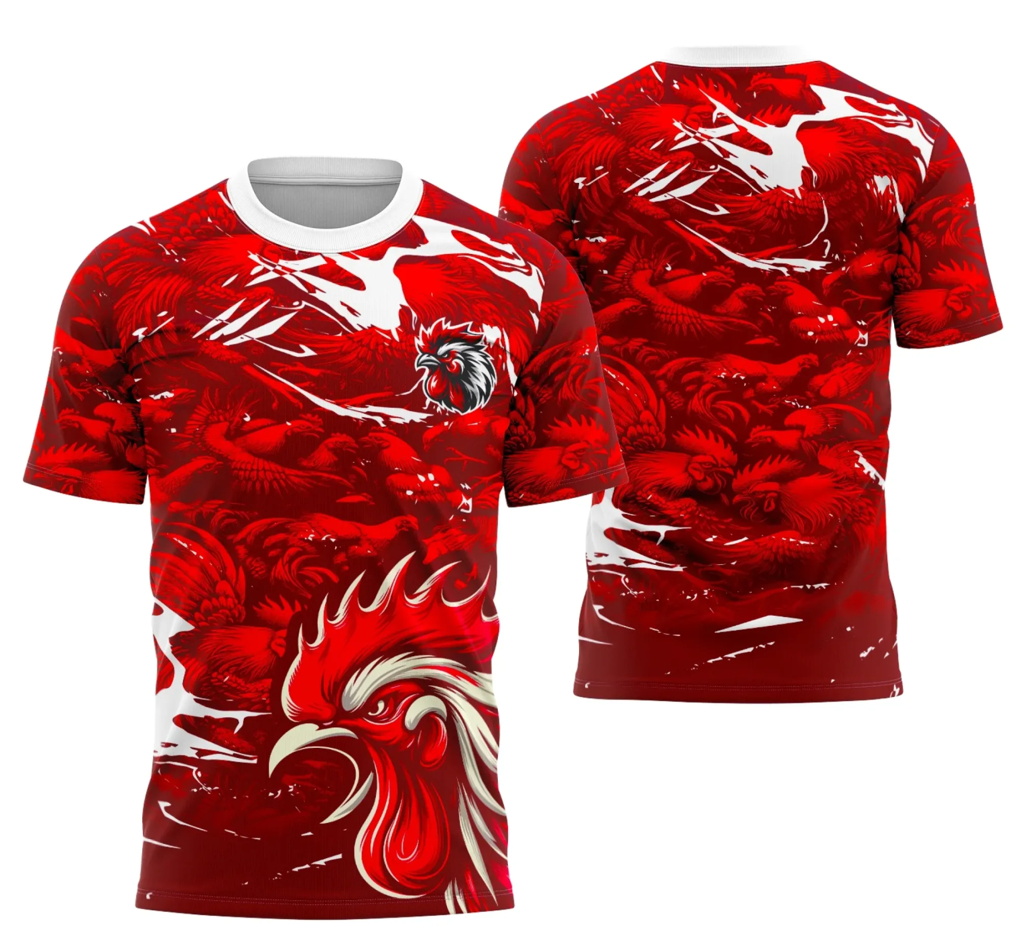 Camiseta unissex preta com logo no peito e estampa grande nas costas com tema Interclasse Equipe Galo 2, perfeita para demonstrar estilo e união em eventos esportivos e escolares.