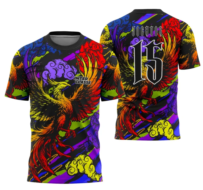 Arte Vetor Camisa de Interclasse Fênix Gradiente Premium modelo 2