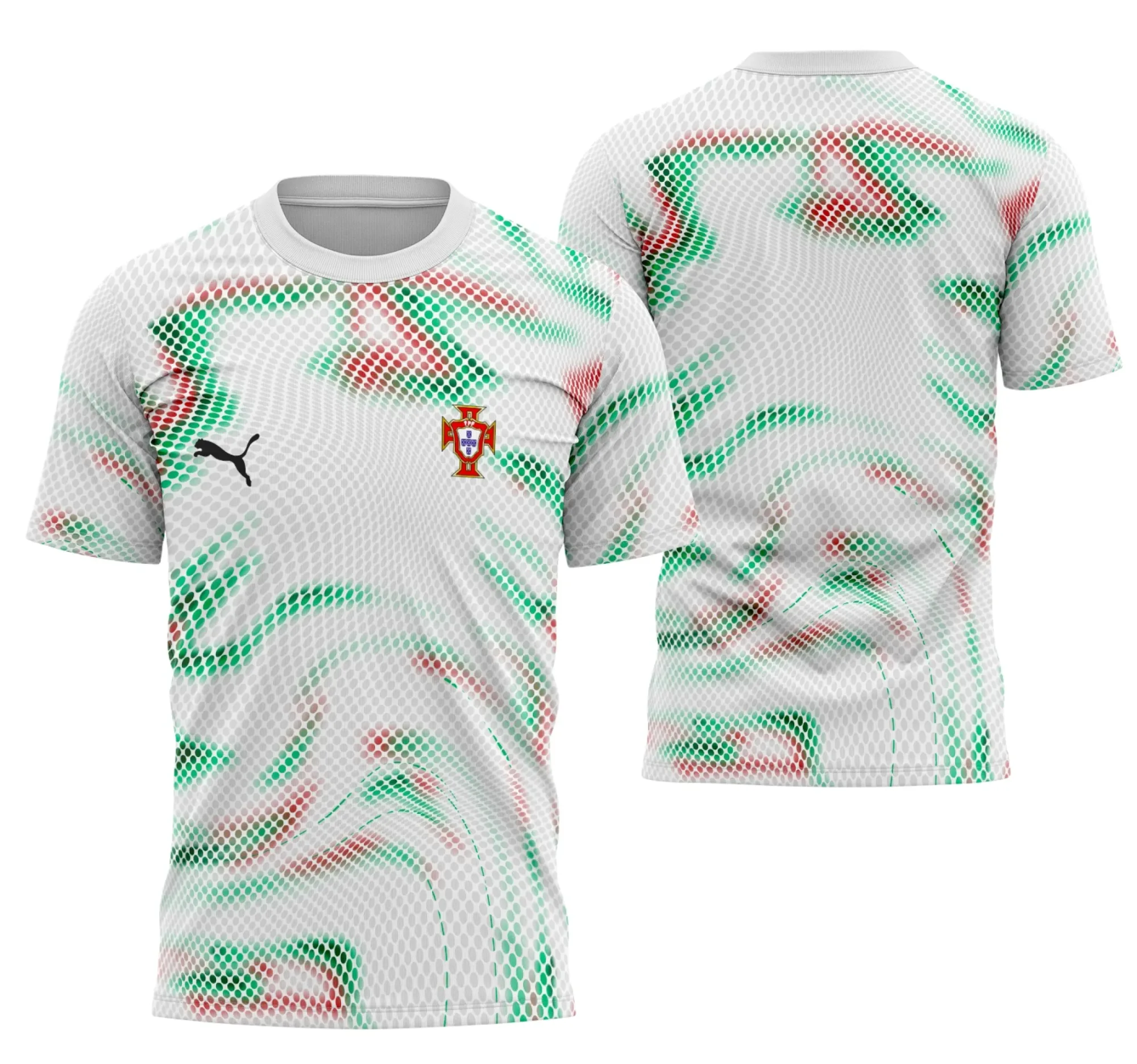Camiseta unissex preta com logo no peito e estampa grande nas costas, destacando o evento Interclasse Fora De Portugal 2025 em estilo moderno e vibrante.