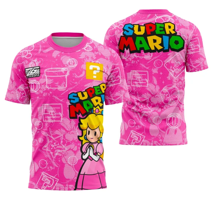 Arte Camisa Interclasse Princesa Peach (Série Super Mario Bros)