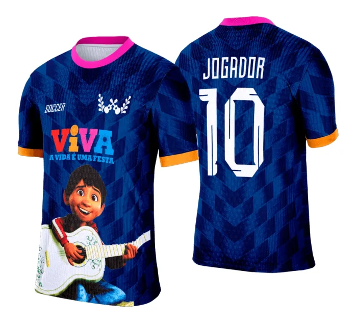 Camiseta unissex preta com logo no peito e estampa grande nas costas, tema Interclasse A Vida é uma Festa, ideal para eventos e ocasiões festivas.