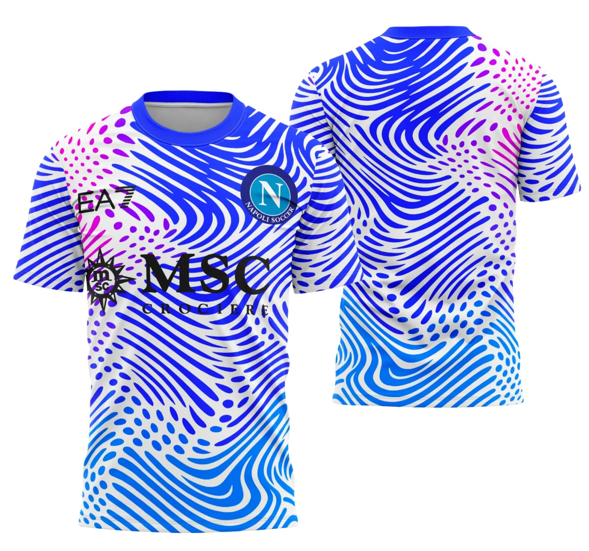 Camiseta unissex preta com logo no peito e estampa grande nas costas do Interclasse SSC Nápoles, ideal para fãs do time exibirem estilo e orgulho com conforto.