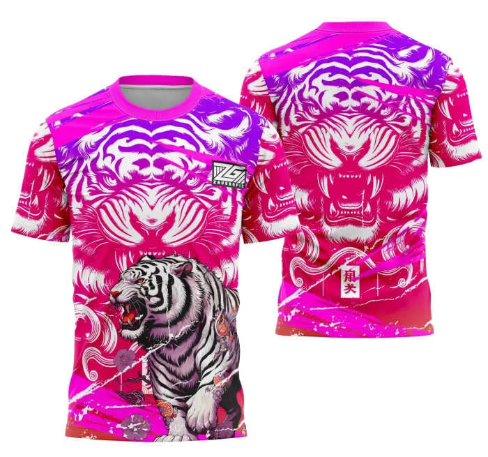 Arte Camisa Interclasse Tigre Branco Japonês