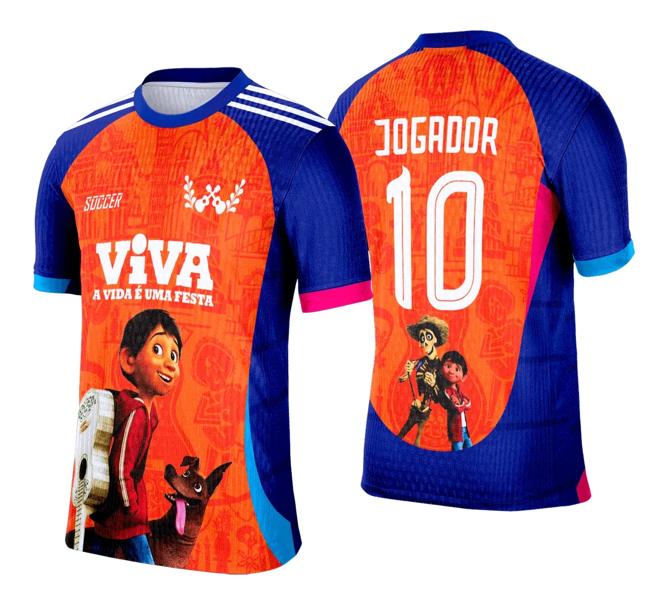 Camiseta unissex branca com logo no peito e estampa grande nas costas com tema Interclasse A Vida é uma Festa, estilo alegre e descontraído ideal para eventos comemorativos.