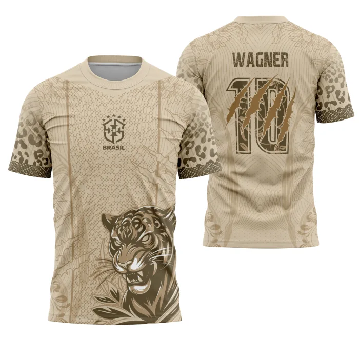 Arte Vetor Camisa Interclasse Onça Bege - 0158