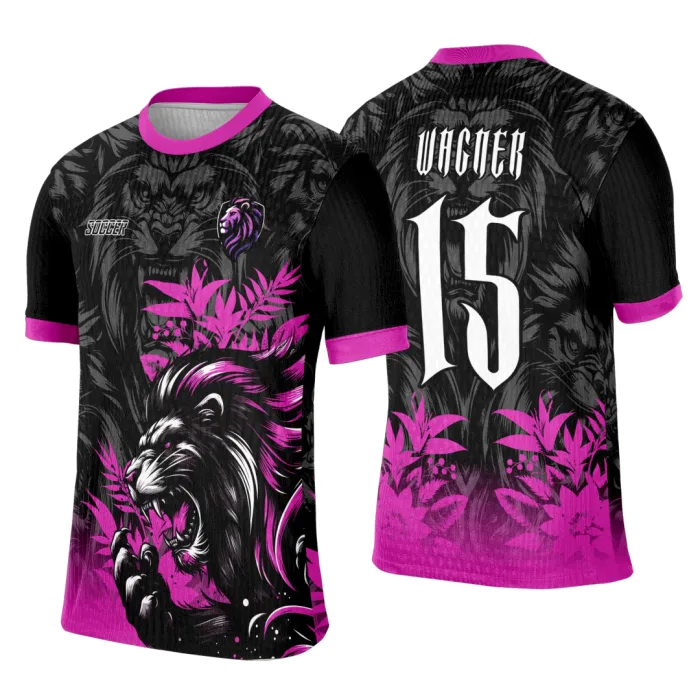 Arte Template Camisa Interclasse Leão Black Rosa 2025 - 0152
