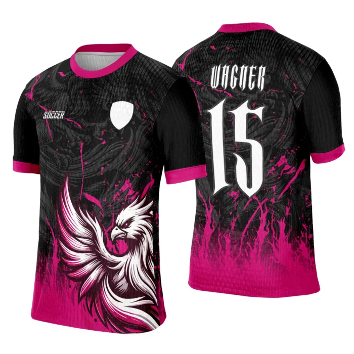 Arte Template Camisa Interclasse Fênix Chama Rosa - 0087