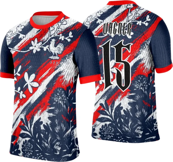 Camiseta unissex preta com logo no peito e estampa grande nas costas, design inspirado no tema Interclasse França, ideal para eventos e turmas, conforto e estilo garantidos.