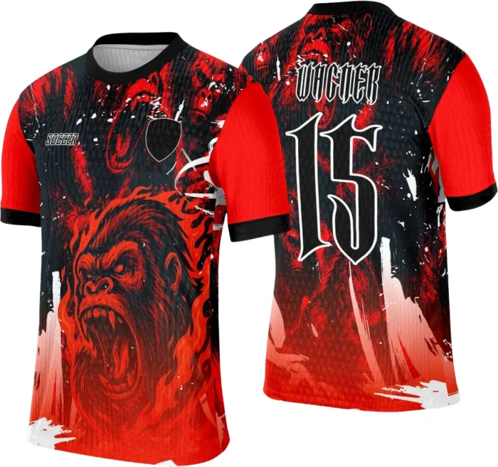 Arte Template Camisa Interclasse Gorila Vermelho - 0045