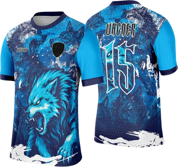Arte Template Camisa Interclasse Lobo Azul - 0040
