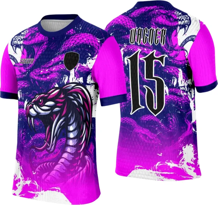 Arte Template Camisa Interclasse Serpente Rosa - 0029