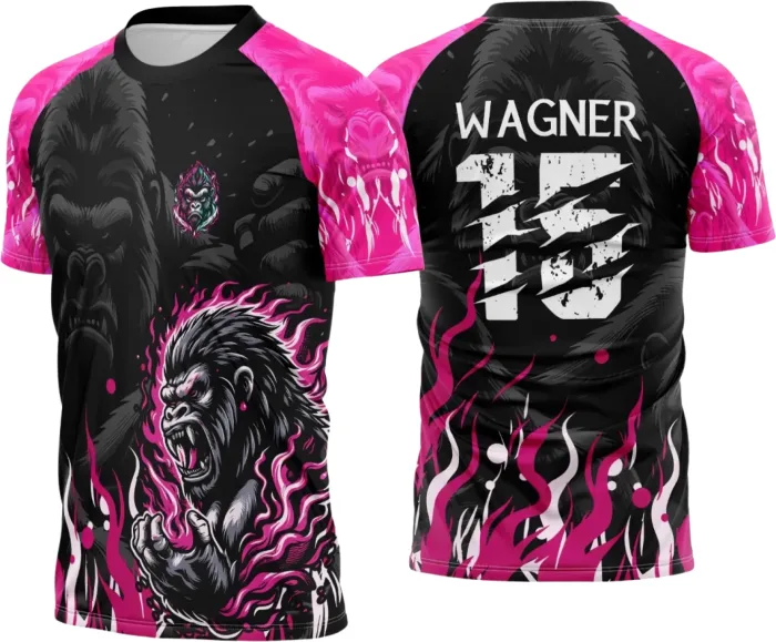 Arte Vetor Camisa Interclasse Gorila Rosa 2025