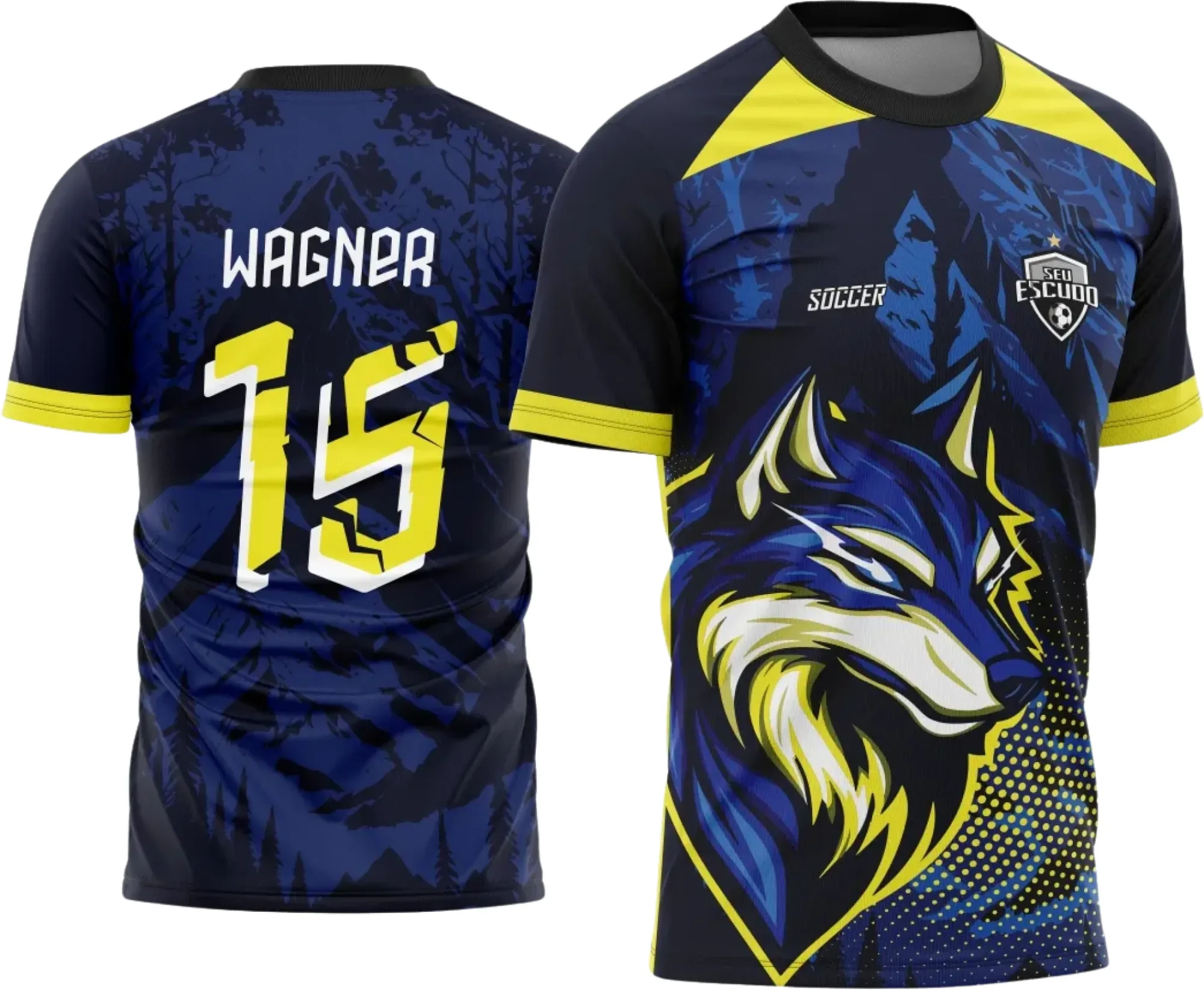 Camiseta preta unissex com logo no peito e estampa grande nas costas do tema Camisa Interclasse Lobo Sonic 2025, perfeita para estudantes que querem estilo e identidade na roupa.