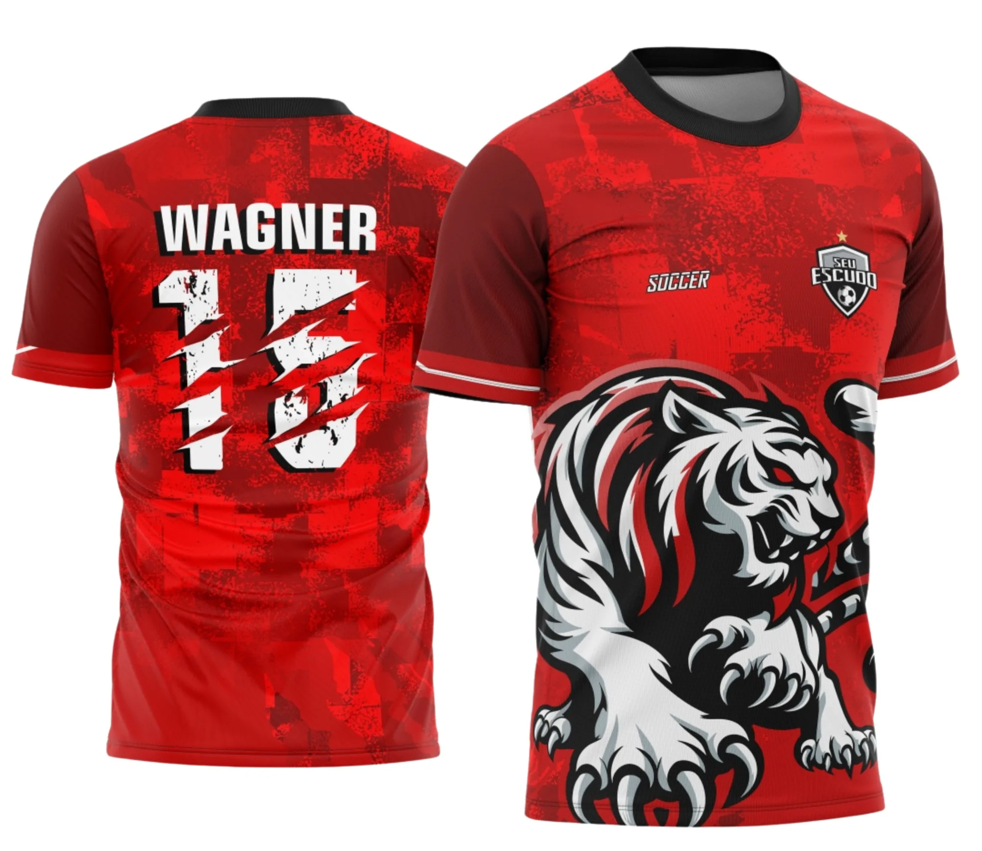 Camiseta unissex preta com logo no peito e estampa grande nas costas representando Interclasse Tigre Evil Color 2025, destacando design arrojado e moderno para fãs do tema.