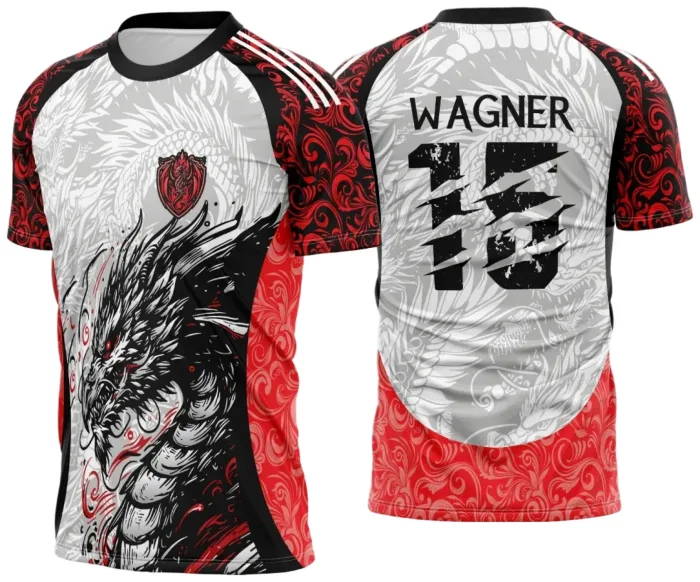 Arte Vetor Camisa Interclasse Dragão Negro com Laranja 2025 modelo 2