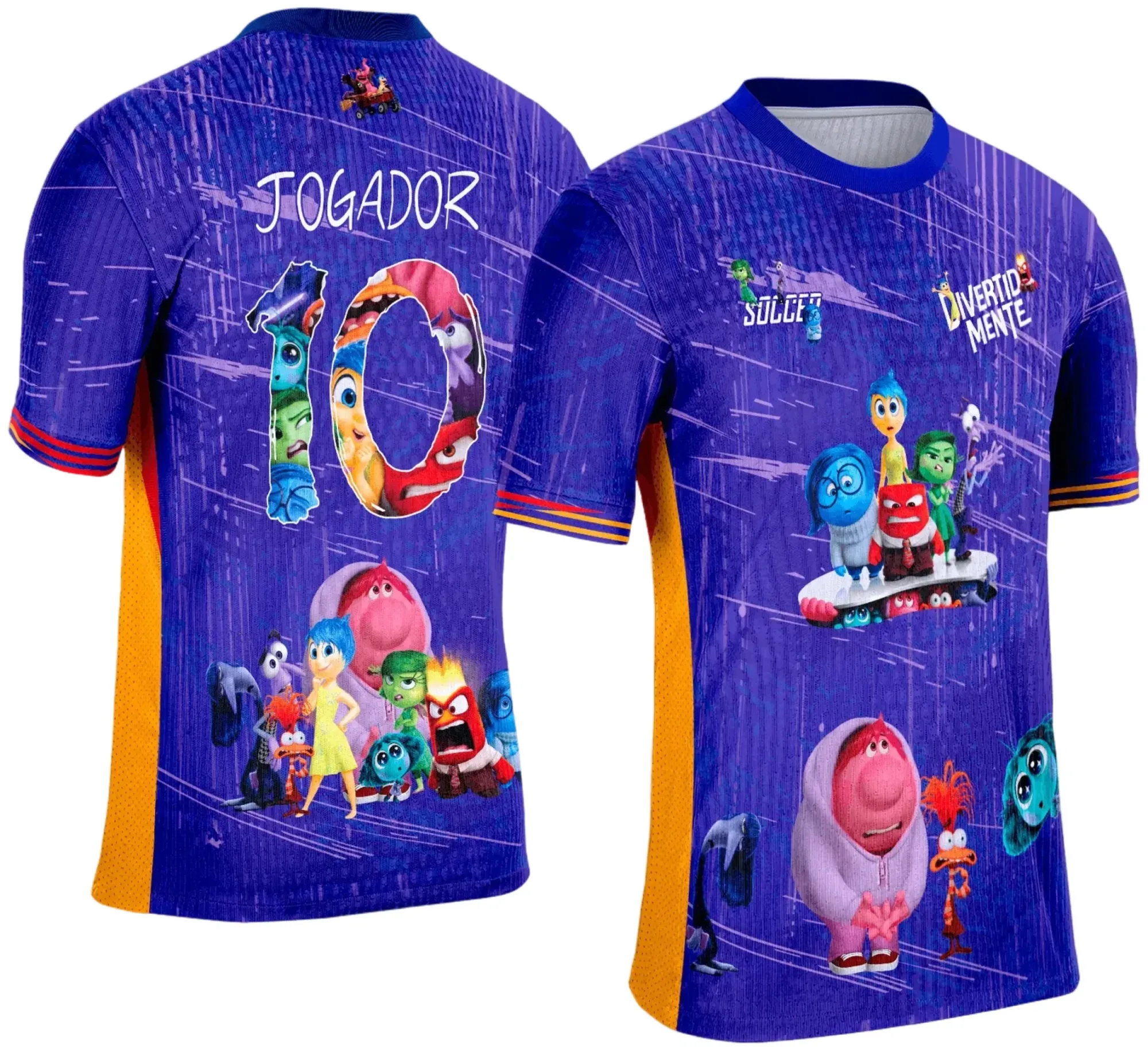 Camiseta unissex preta com logo no peito e estampa grande nas costas com tema Camisa de Interclasse Divertidamente 2025, perfeita para eventos escolares e confraternizações.