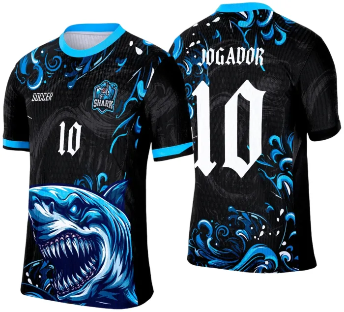 Camisa de Interclasse Tubarão 2025 - Arte Vetor Template modelo 3