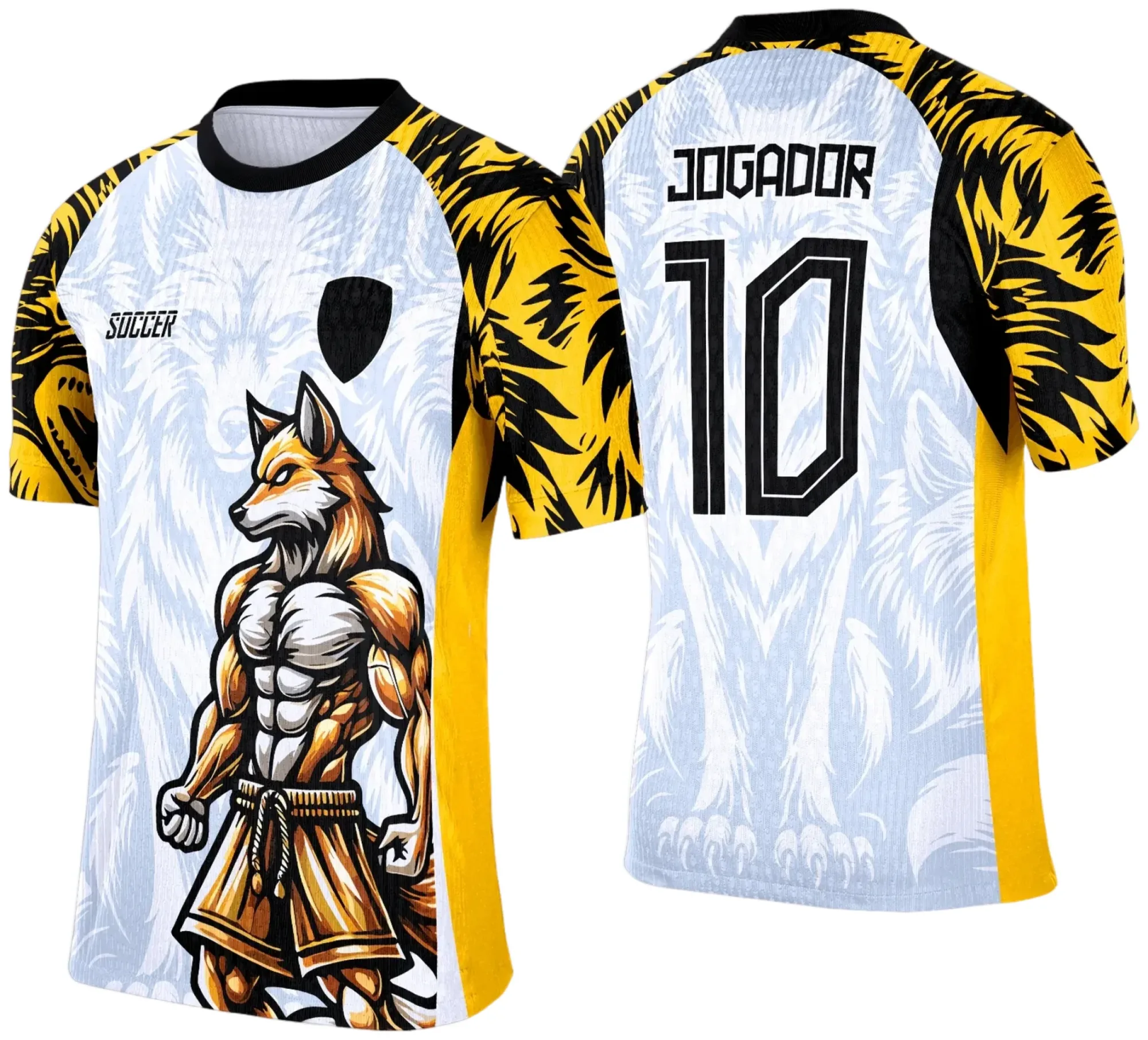 Camiseta unissex preta com logo no peito e estampa grande nas costas da Raposa 2025, ideal para quem quer vestir o tema Interclasse de forma moderna e estilosa.