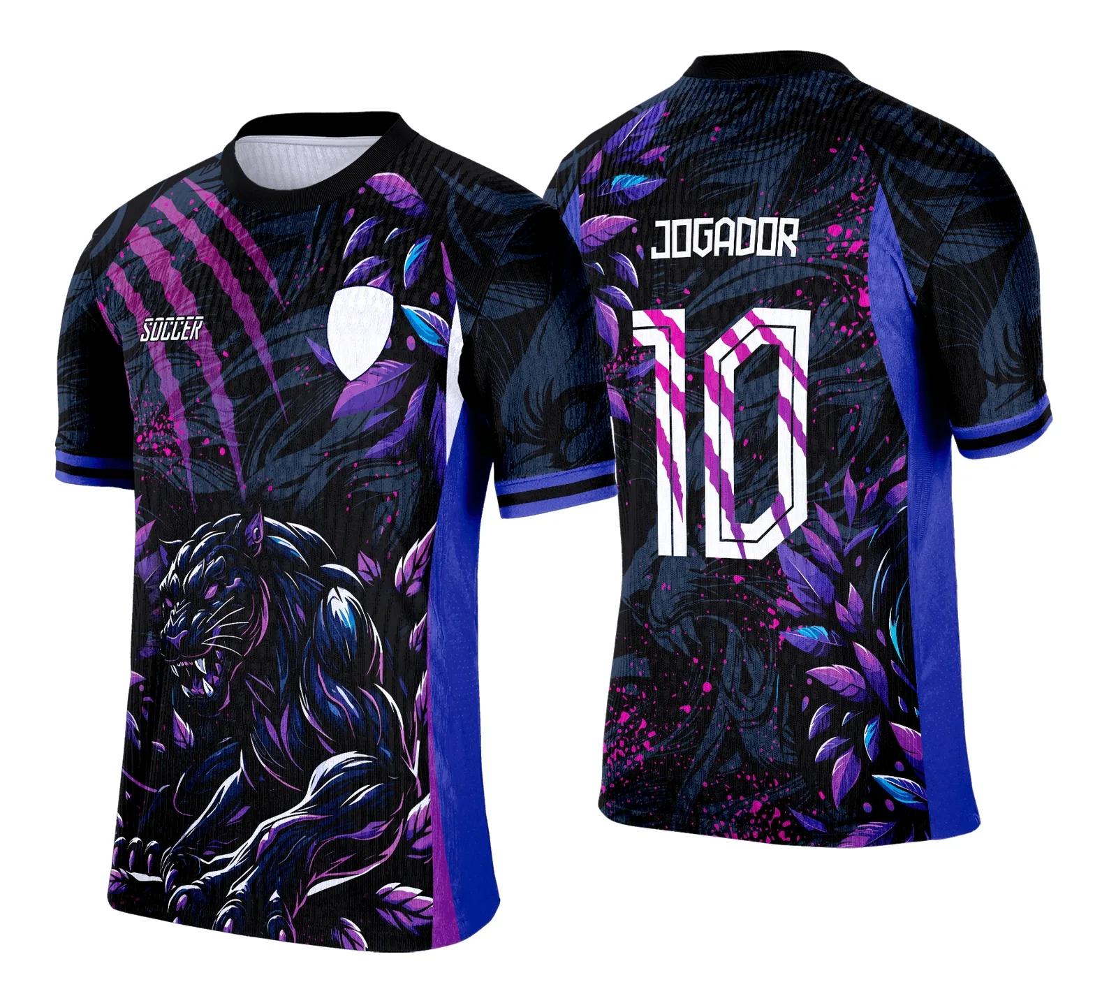 Camiseta unissex preta com logo no peito e estampa grande nas costas inspirada em Pantera Negra 2025 Interclasse, perfeita para quem busca estilo único e originalidade.