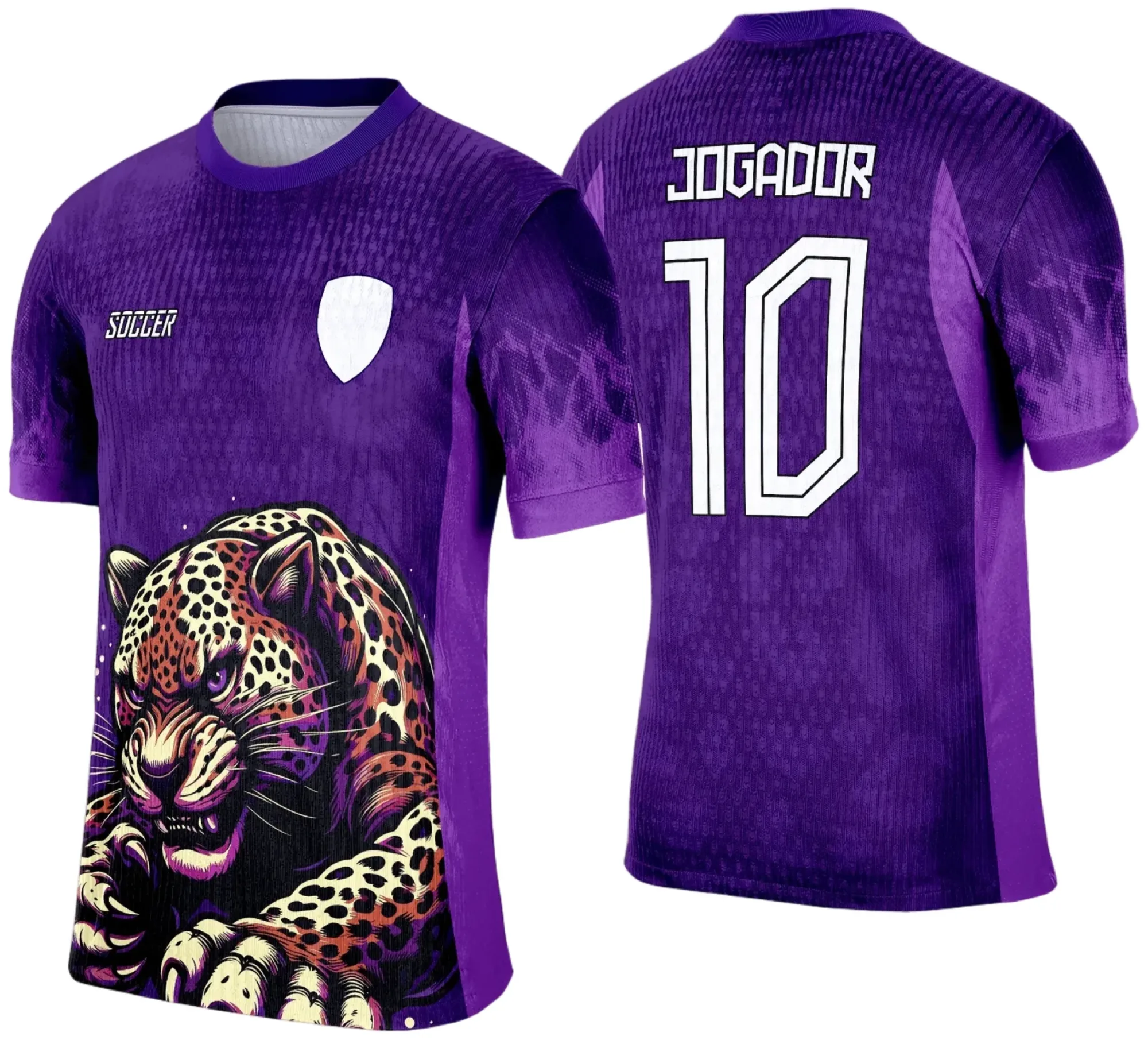 Camiseta unissex preta com logo no peito e estampa grande nas costas do tema Camisa de Interclasse Onça 2025, ideal para eventos escolares e esportivos.