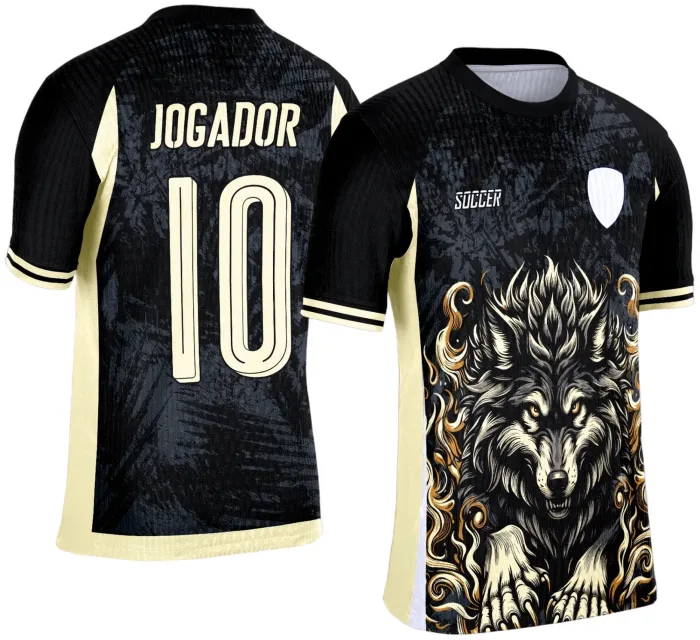 Camisa de Interclasse Lobo 2025 - Arte Vetor Template modelo 2