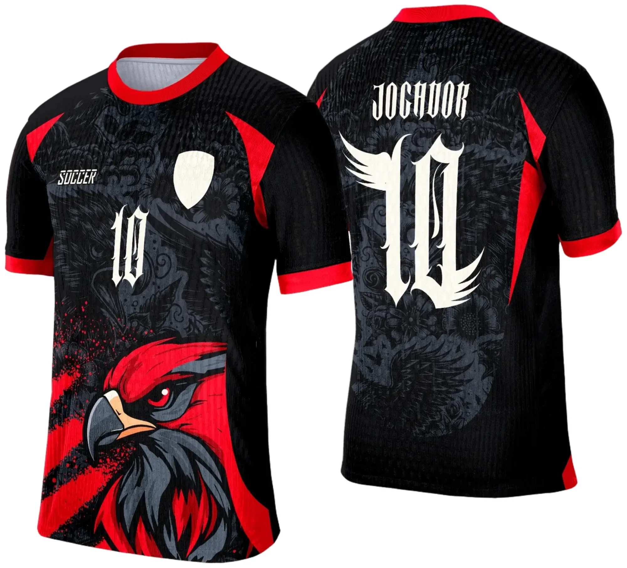 Camiseta unissex preta com logo no peito e estampa grande nas costas com tema Camisa de Interclasse Águia 2025, ideal para eventos e uso casual.