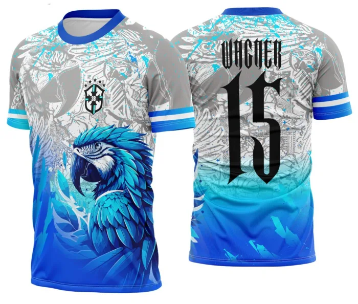Arte Template Camisa de Interclasse Arara Azul 2025 modelo 4