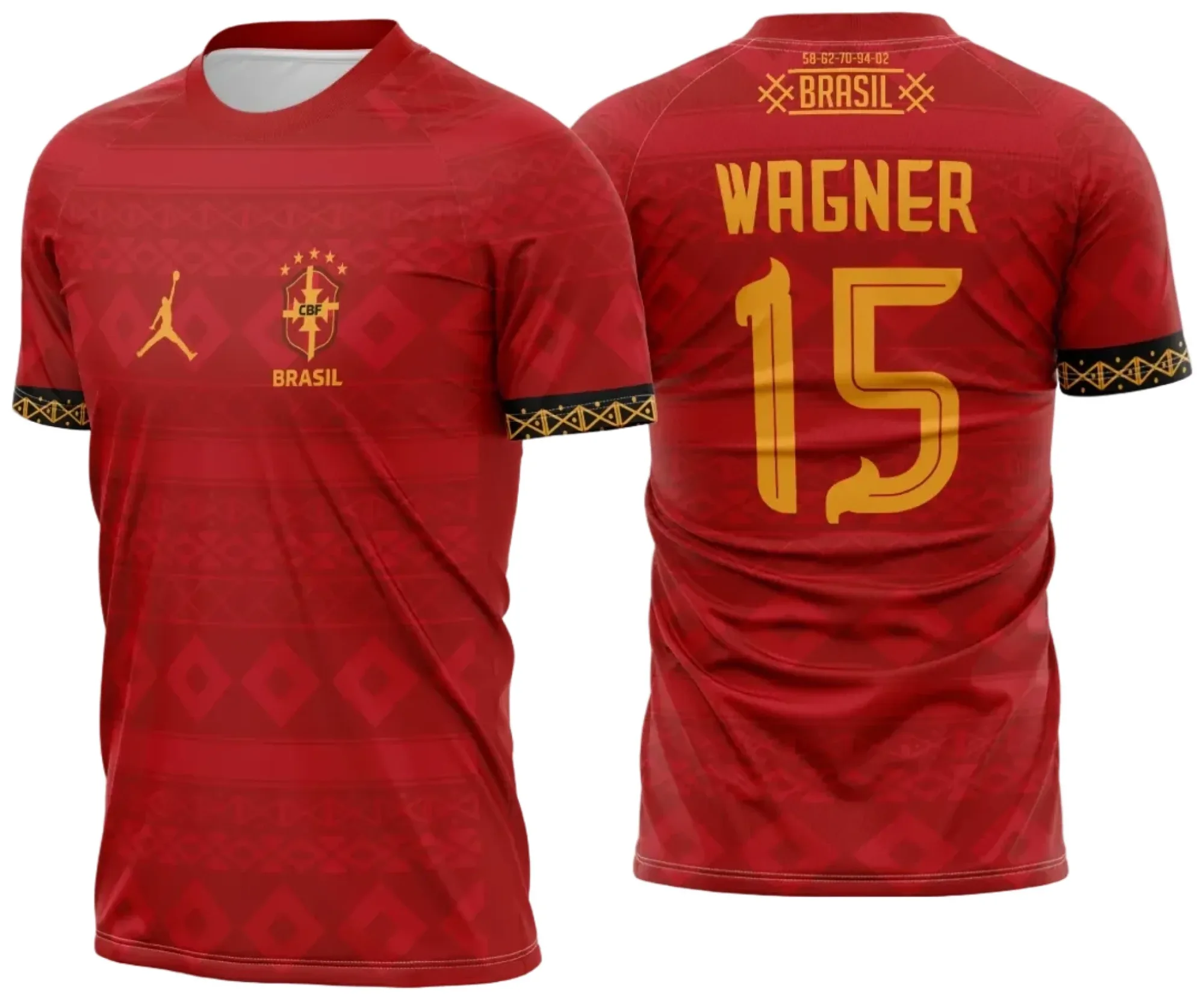 Camiseta unissex com logo no peito e estampa grande nas costas sobre o conceito Interclasse Brasil Vermelha 2025, em cor preta, ideal para eventos e uso casual.