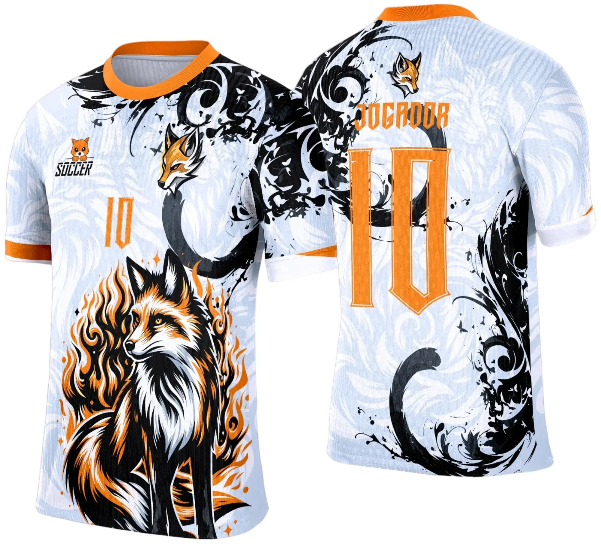 Foto de camiseta unissex preta com logo no peito e estampa grande nas costas do tema Interclasse Raposa 2025, tela suave e corte confortável ideal para uso casual e eventos esportivos.