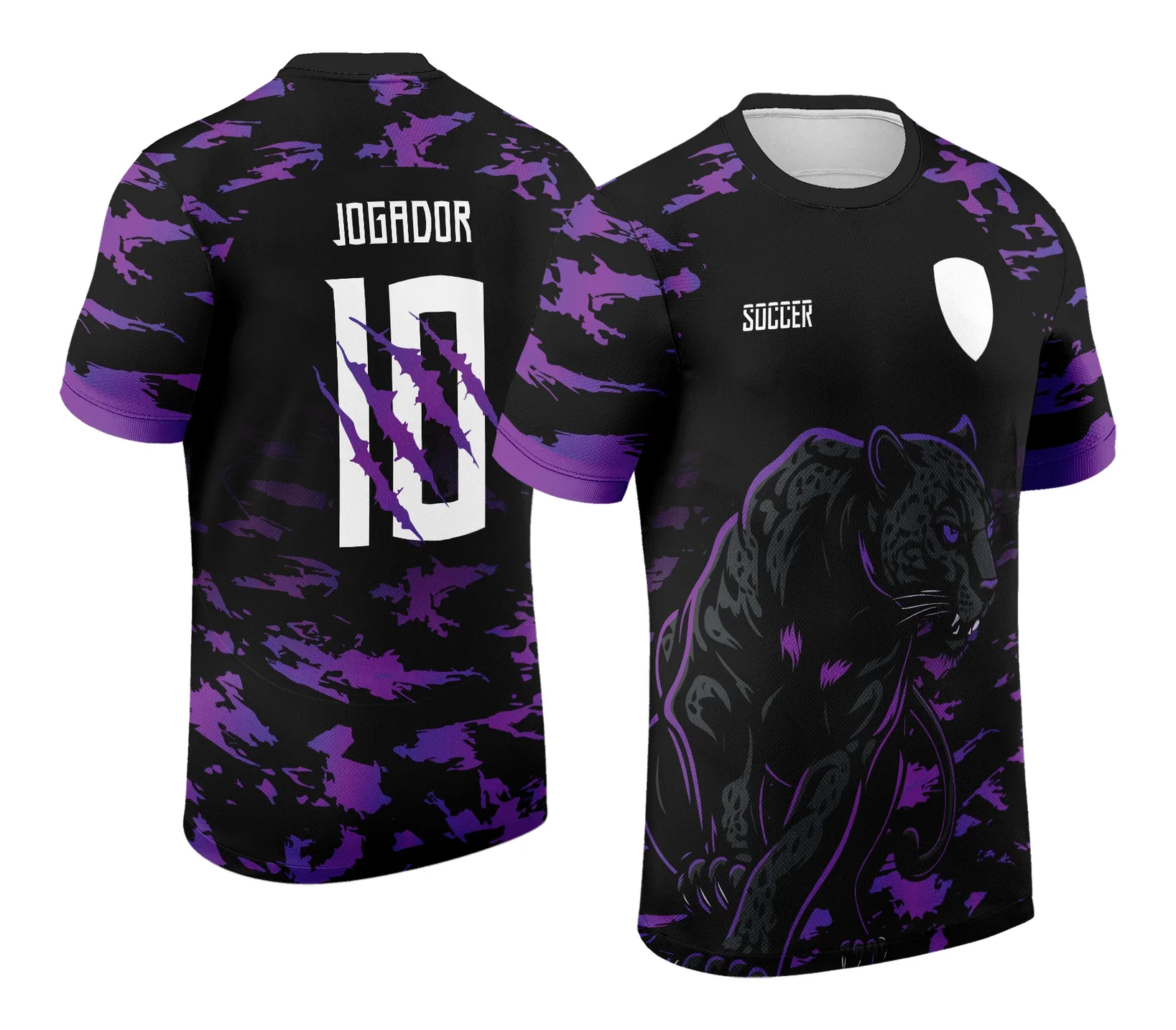 Camiseta unissex preta com logo no peito e estampa grande nas costas do tema Interclasse Pantera, design moderno e impactante para usar com estilo no dia a dia.