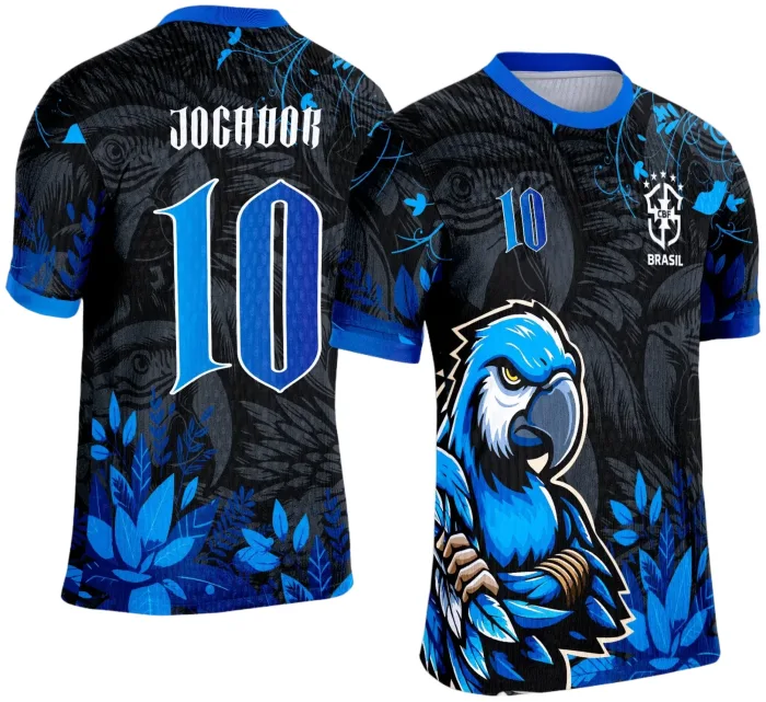 Arte Template Camisa de Interclasse Arara Azul modelo 3