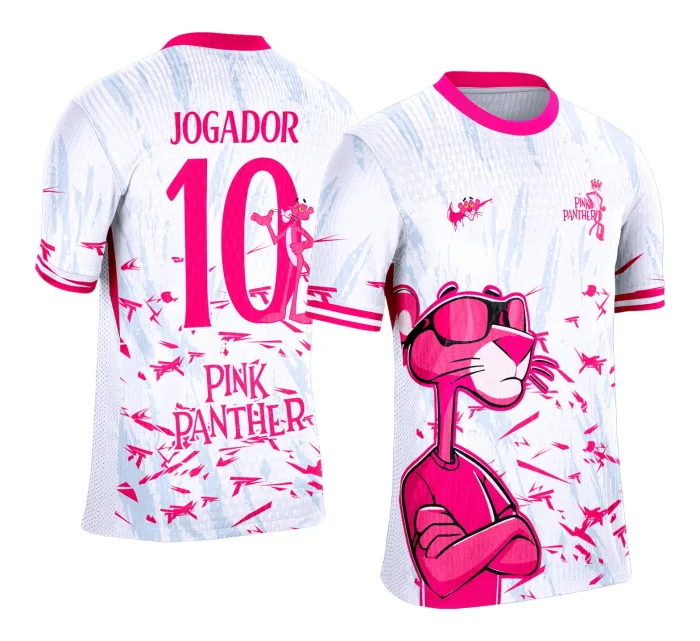 Camisa de Interclasse - Arte Vetor - Pantera Cor de Rosa modelo 3