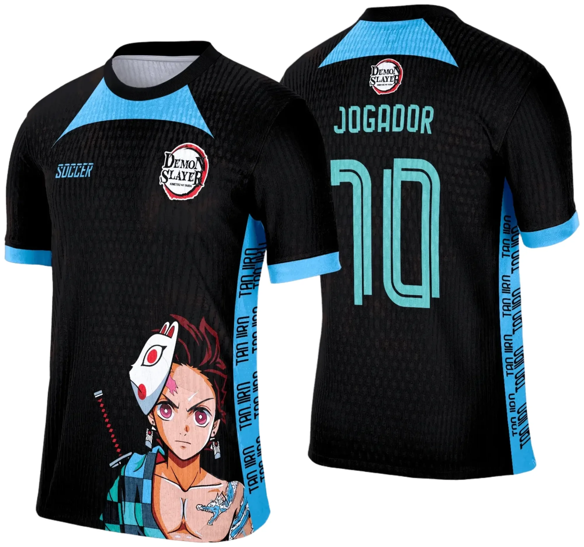 Camiseta unissex preta com logo no peito e estampa grande nas costas da camisa de Interclasse Anime modelo 9, perfeita para fãs de anime e eventos escolares.