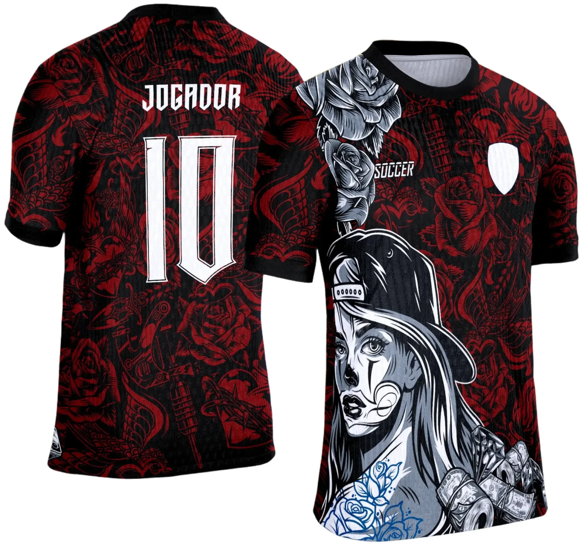 Camiseta unissex branca com logo no peito e estampa grande nas costas com tema Interclasse Escolar 2025 Mulher, perfeita para eventos escolares e esportivos.