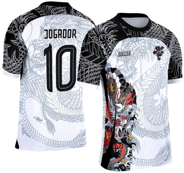 Arte Vetor Camisa de Interclasse Escolar 2025: Dragão modelo 4