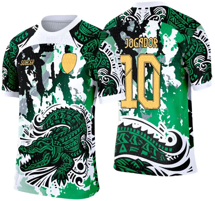 Arte Vetor Camisa de Interclasse 2025: Jacaré Branco e Verde