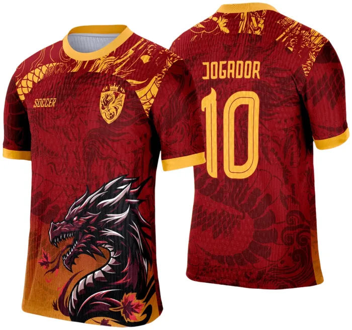 Arte Vetor Camisa de Interclasse 2025: Dragão Vermelho