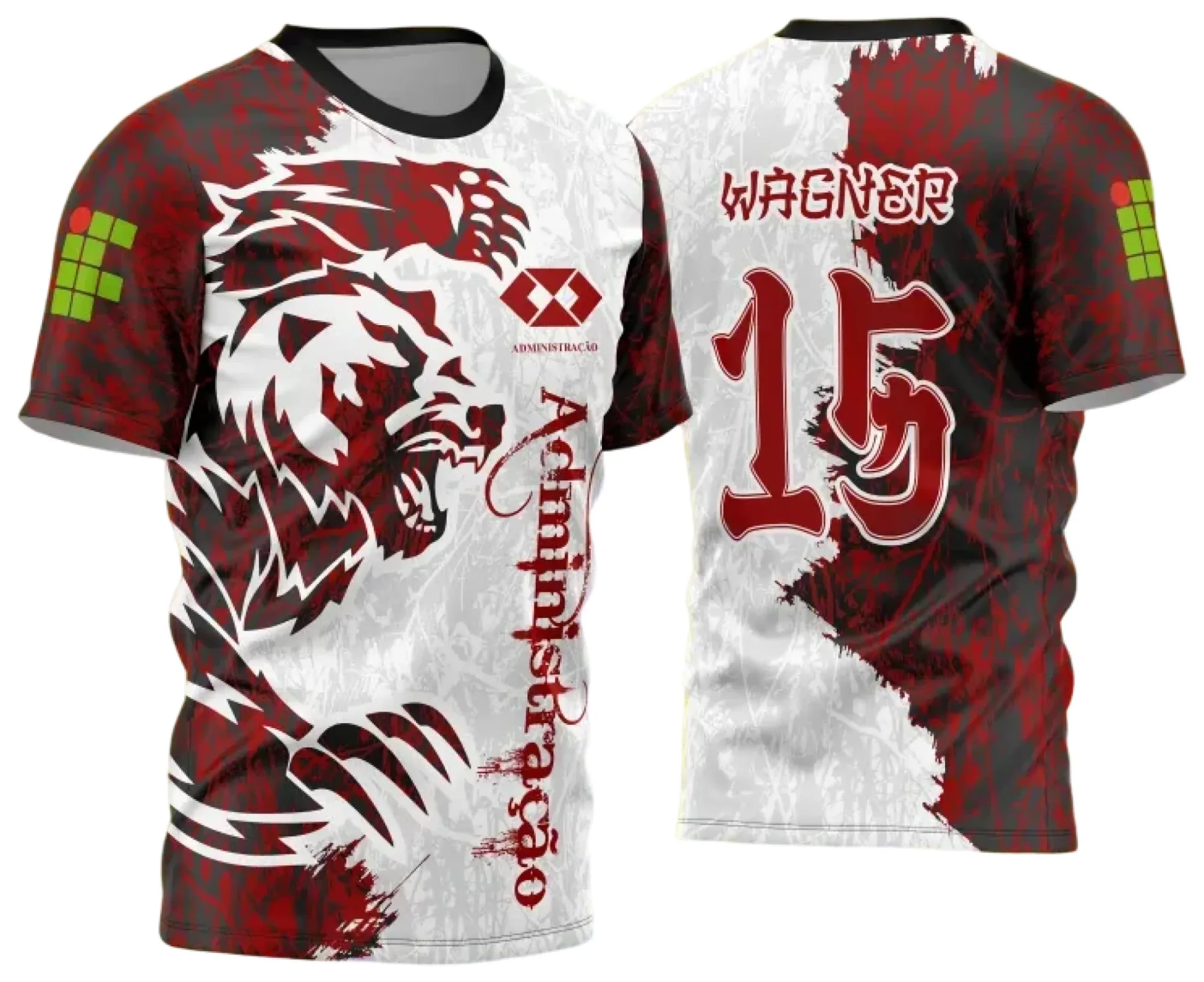 Camiseta unissex preta com logo no peito e estampa grande nas costas do tema Interclasse Urso Feroz 2025 modelo 8, destacando força e estilo para o dia a dia.