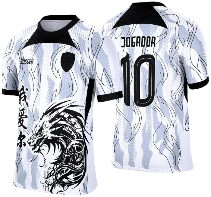 Arte Template Camisa de Interclasse 2025 | Dragão Preto e Branco
