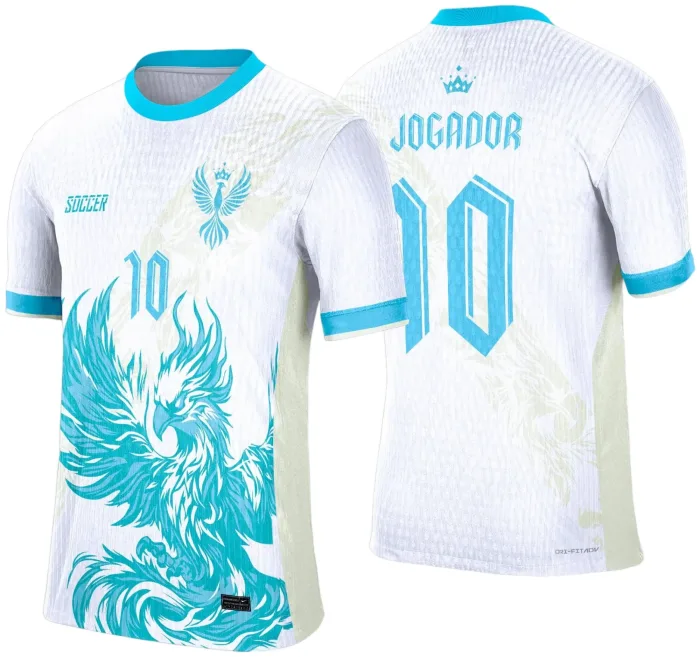 Arte Vetor Camisa Interclasse 2025 Fênix Branca com Azul