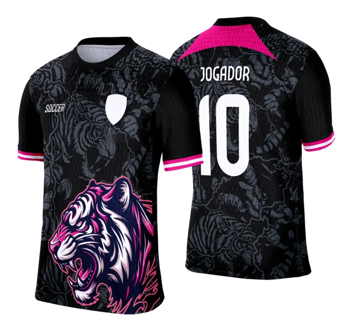 Camisa Interclasse 2025 Tigre Preto com Rosa