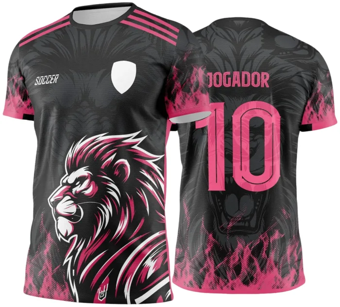 Arte Vetor Camisa de Interclasse Leão Rosa - Jogos Internos 2024 - 2025