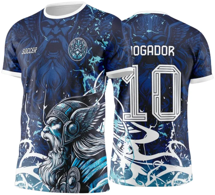 Camiseta unissex preta com logo no peito e estampa grande nas costas representando o Interclasse Odin para Jogos Internos 2024-2025, ideal para eventos escolares.