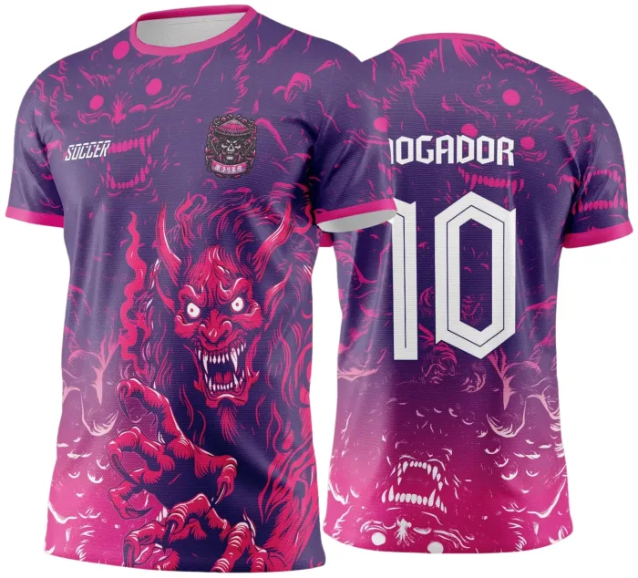Camiseta unissex preta com logo no peito e estampa grande nas costas inspirada em Interclasse Yokai dos Jogos Internos 2024 2025, ideal para eventos escolares e competições.