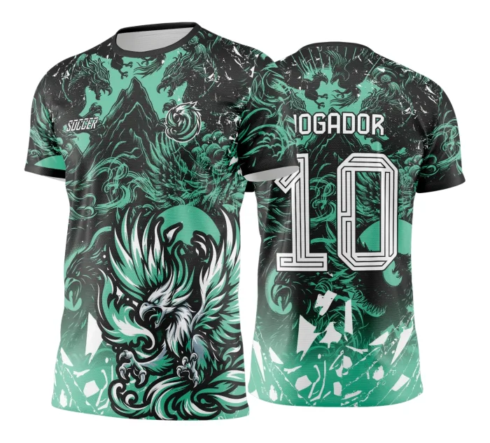 Arte Vetor Camisa de Interclasse Fênix Verde -  Jogos Internos 2024 - 2025